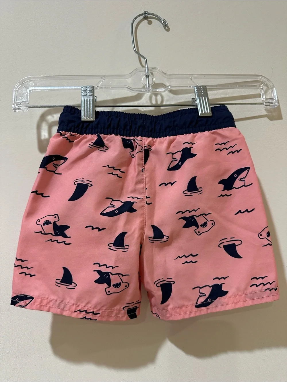 Cat & Jack Shark Swim Trunks 18M Pink Navy Toddler Boys